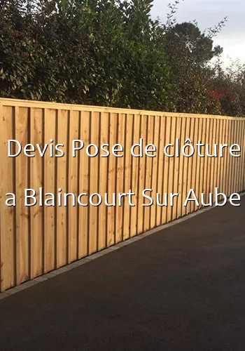 Devis Pose de clôture a Blaincourt Sur Aube