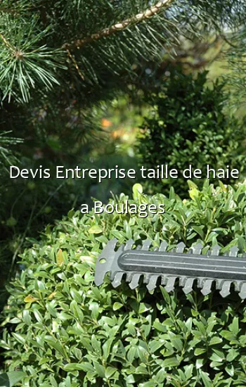 Devis Entreprise taille de haie a Boulages