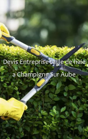 Devis Entreprise taille de haie a Champigny Sur Aube