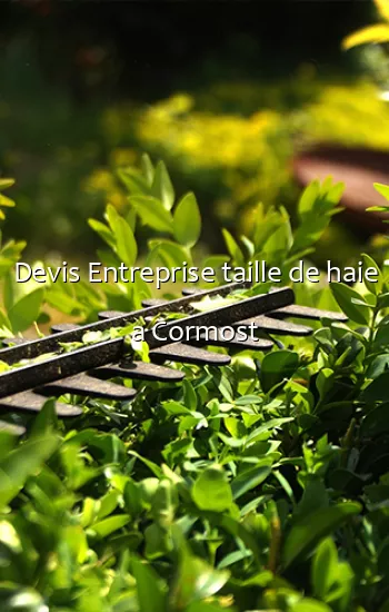 Devis Entreprise taille de haie a Cormost