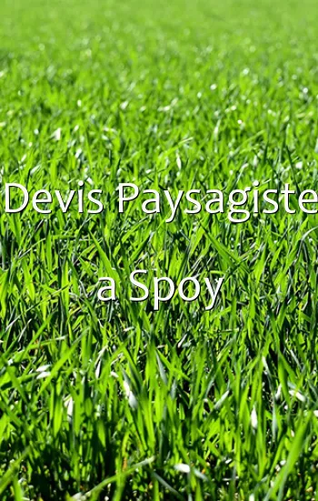 Devis Paysagiste a Spoy